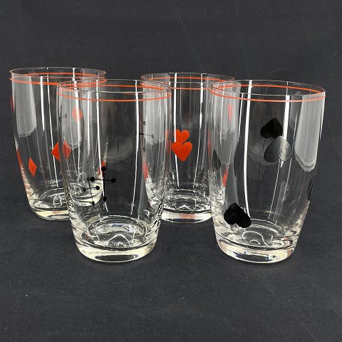 Set of 4 card game glasses from Holmegaard