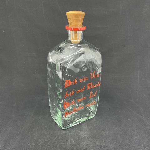 Emaljemalet kantineflaske fra Holmegaard, drik med 
måde