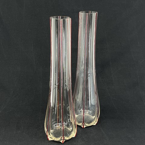 A pair of vases with red decoration from the 1920s