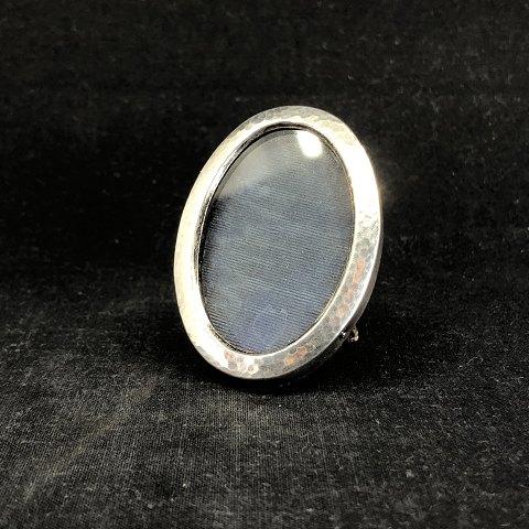 Small oval hammered silver frame