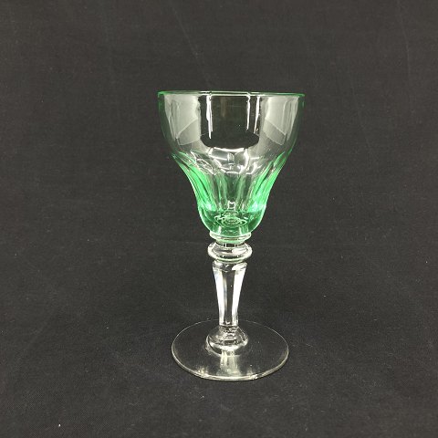 Margrethe grønt hvidvinsglas, slebet stilk
