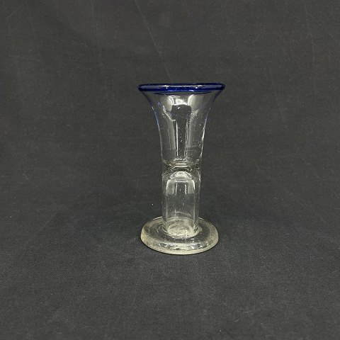Tysk geneverglas med blå kant