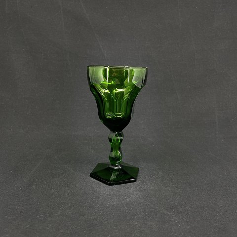 Full color green Lalaing white wine glass
