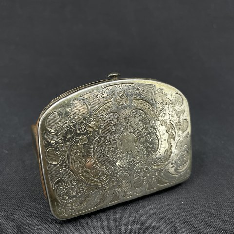 Porte monnaie i sølv og læder
