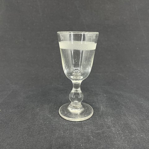 Ribbon-ground Berlinois cordial glass with 
baluster stem