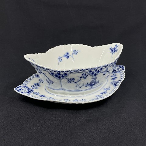 Blue Fluted Full Lace gravy boat