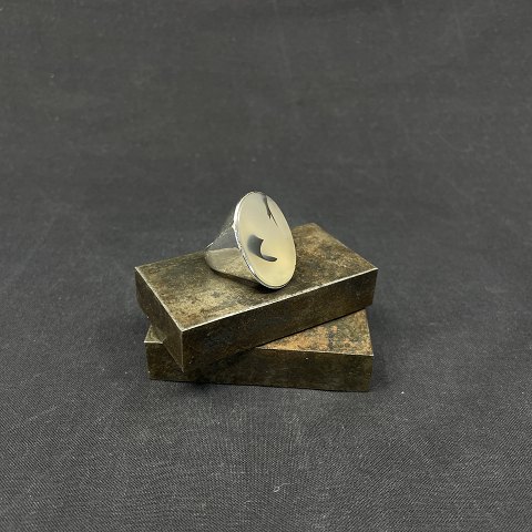 Large ring in silver by Helle Ladefoged Andersen