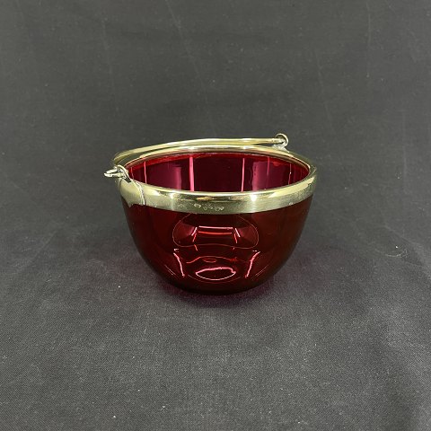 Sugar bowl in raspberry colored glass from the 
19th century