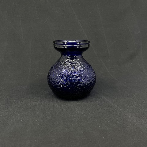 Koboltblåt hyacintglas fra Fyens Glasværk, høj 
krave
